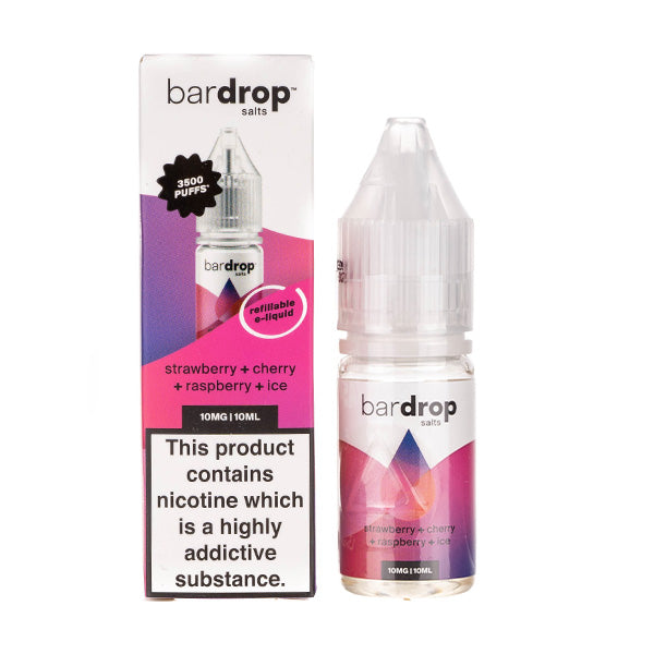 Strawberry Raspberry Cherry Ice Nic Salt E-Liquid by Bar Drop