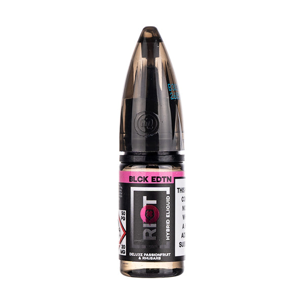 Deluxe Passionfruit Rhubarb Hybrid Salt E-Liquid by Riot Squad